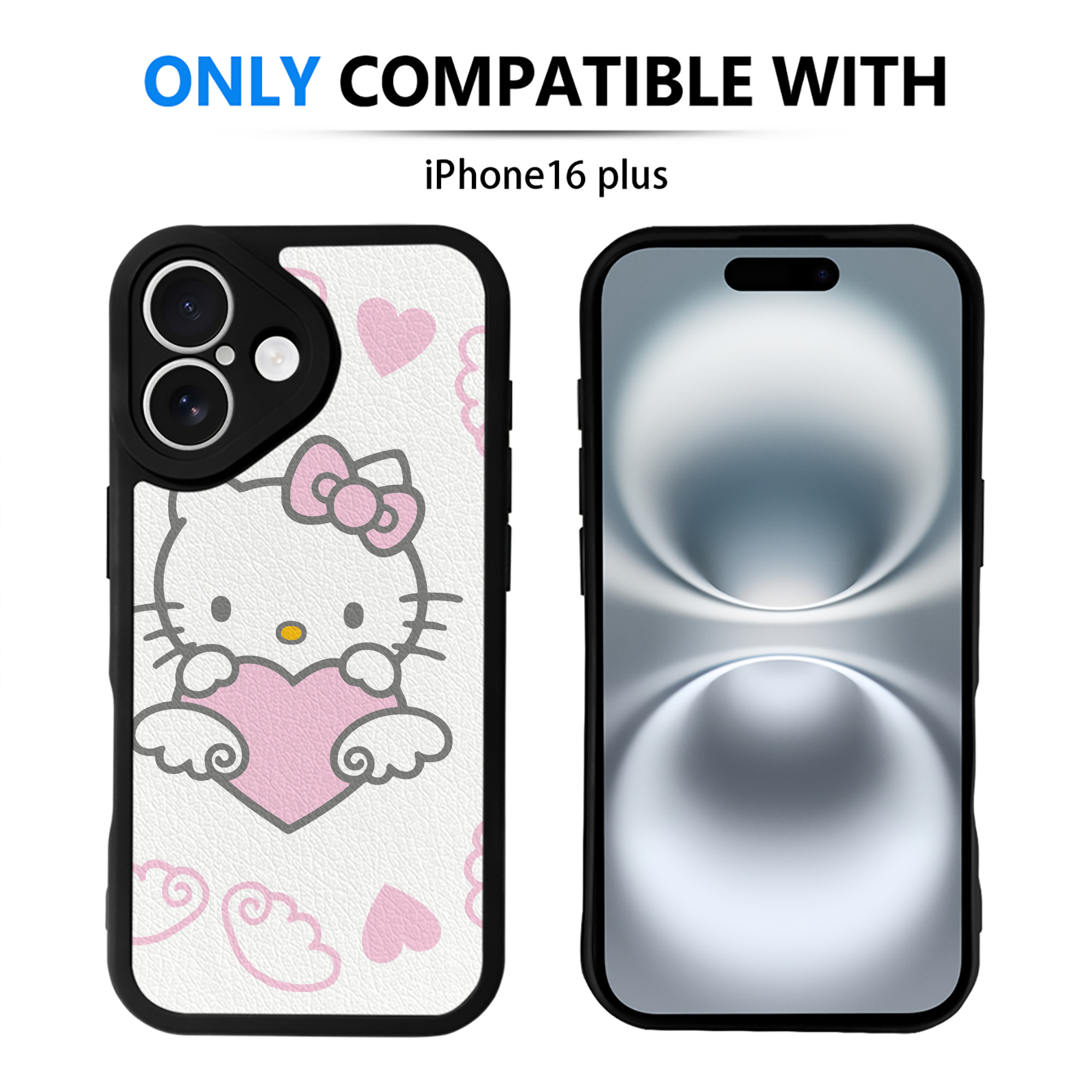 （画像用） Hello Kitty ハローキティ 【iPhone 16シリーズ対応】シリコンスマホケース（レザー調） 材質：シリコン